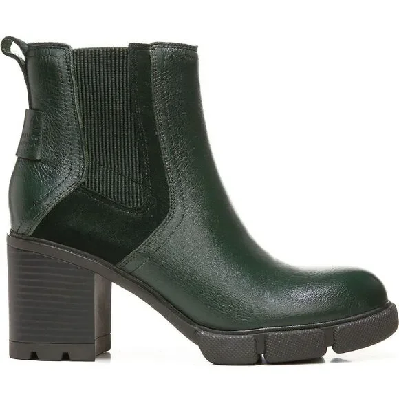Naturalizer Womens Mindy Green Leather Block Heel Chelsea Boots Shoes NWT - Picture 2 of 3
